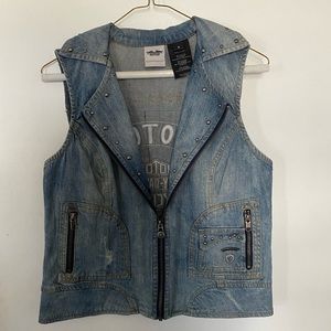 Genuine Harley Davidson Vintage Jean Vest